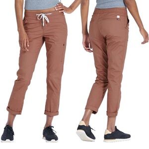 Vuori Women's Drawstring Crop Pants in Rust